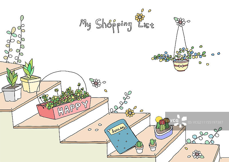 购物清单插画图片素材