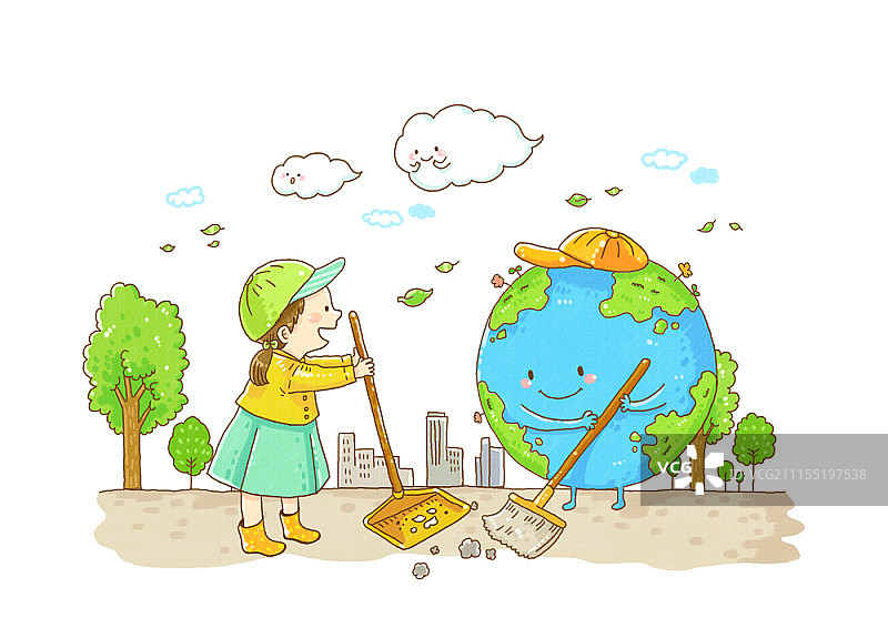 世界地球日概念插画图片素材