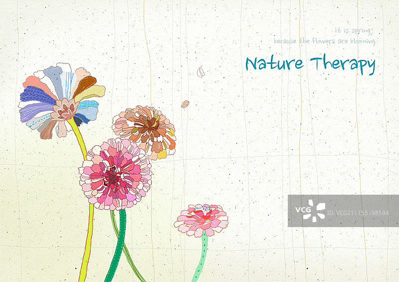 彩色花卉插画图片素材