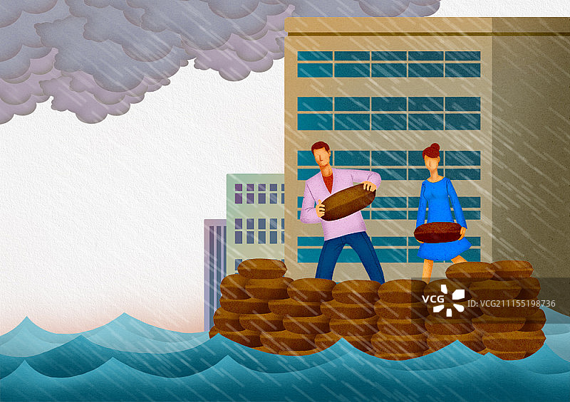 自然灾害概念插图图片素材