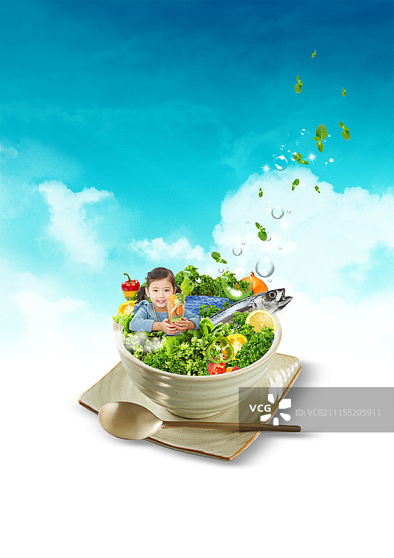 健康食品数字合成图像图片素材