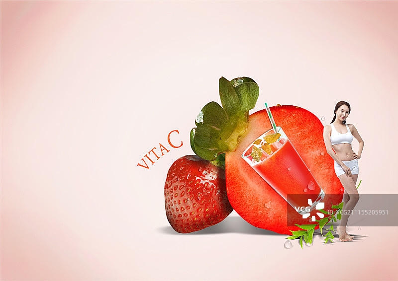 新鲜果汁的数字合成图像图片素材