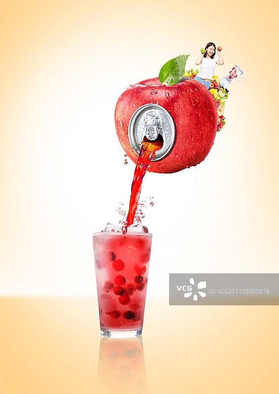 苹果汁的数字合成图像图片素材