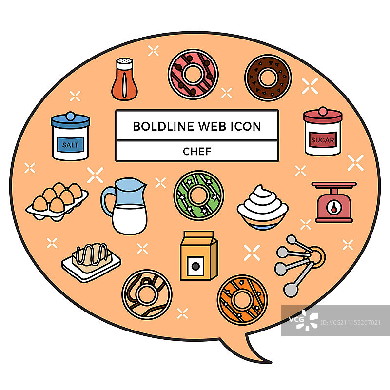 醒目的线条Web图标集图片素材