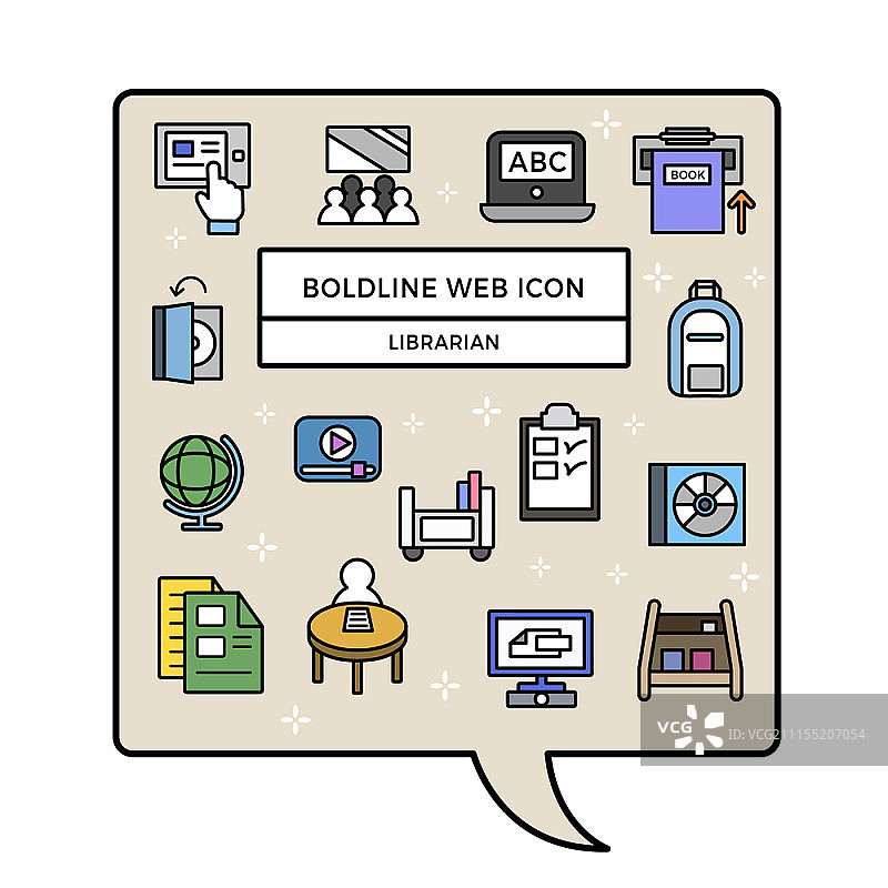 醒目的线条Web图标集图片素材