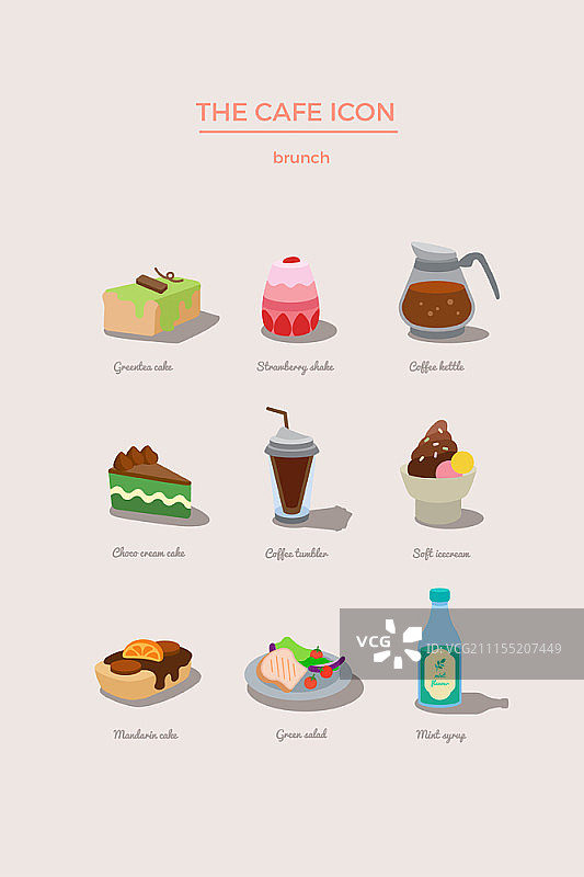 咖啡厅概念图标集图片素材