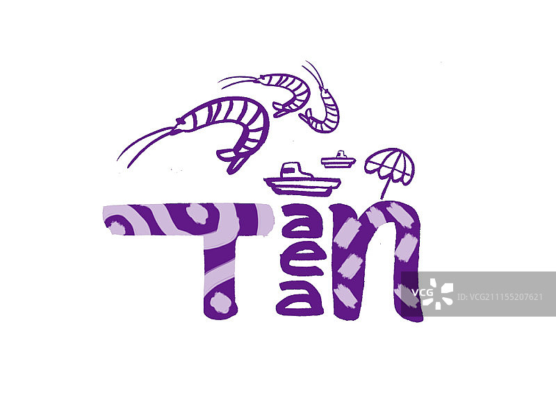 带有象征图标的韩国城市名称书法图片素材