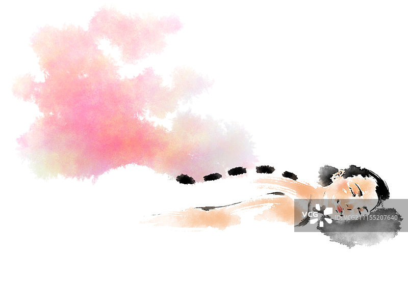 按摩和皮肤护理理念水彩画图片素材