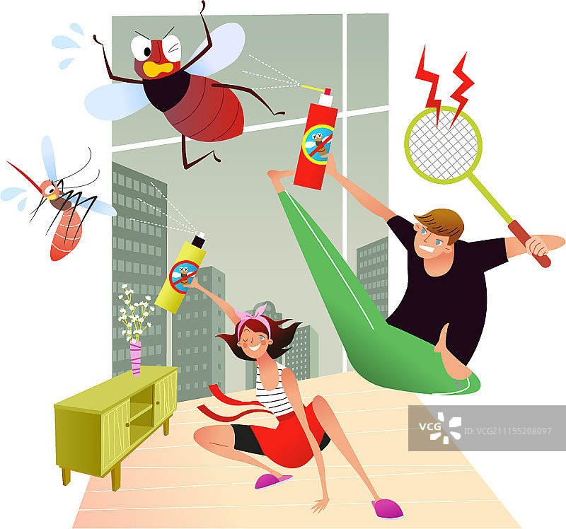 虫害防治矢量插画图片素材