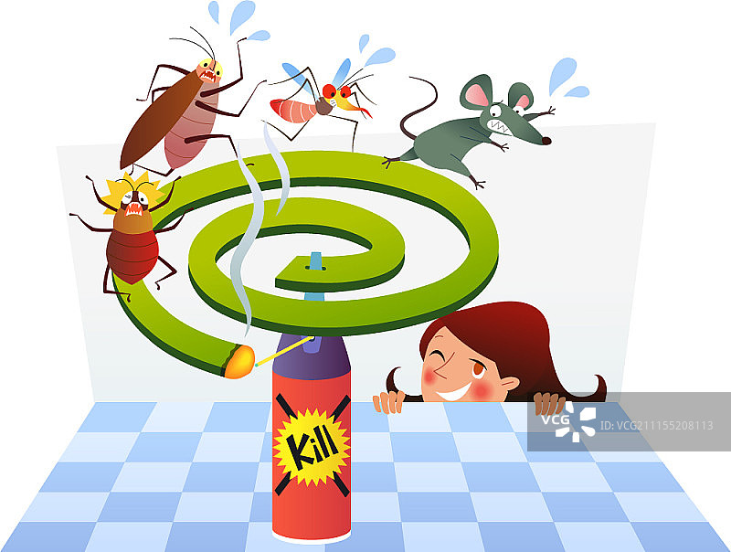 虫害防治矢量插画图片素材