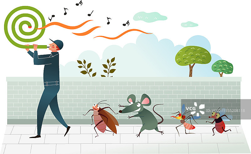 虫害防治矢量插画图片素材