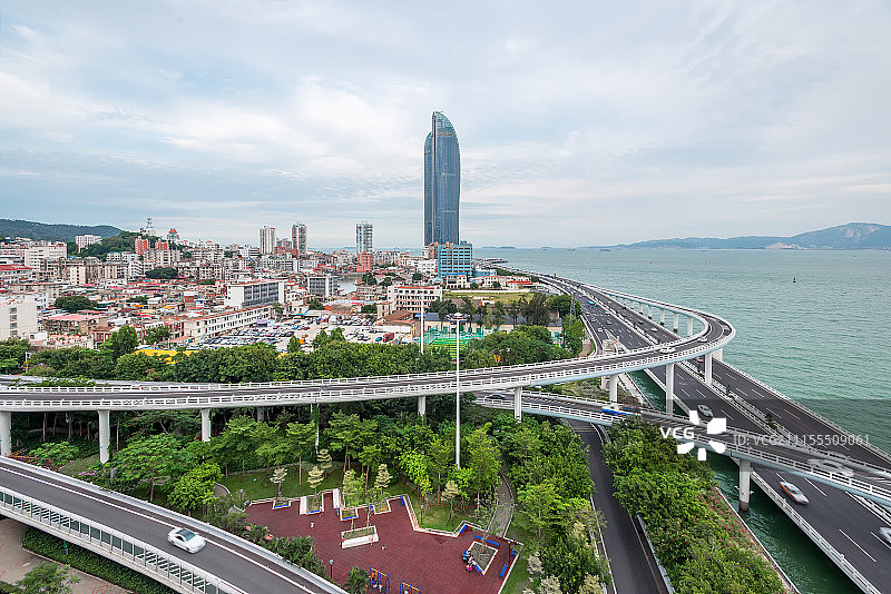 厦门环岛路演武大桥城市风光图片素材