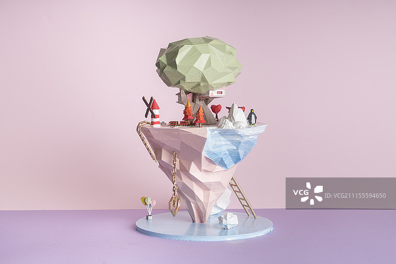 悬浮岛模型手办图片素材