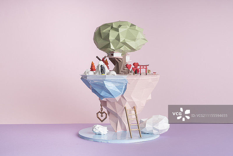 悬浮岛模型手办图片素材