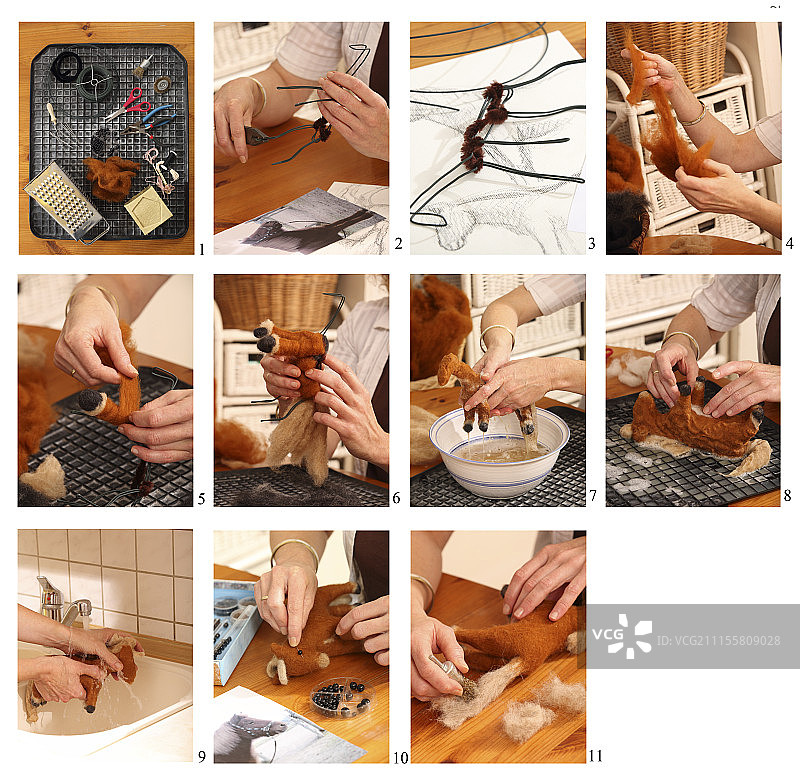 羊毛毡动物制作方法教程图片素材