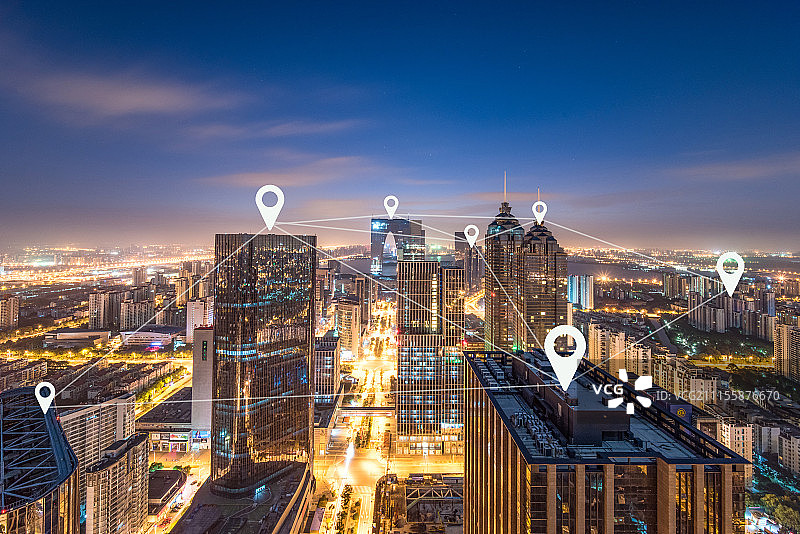 科技互联网概念的城市风光图片素材