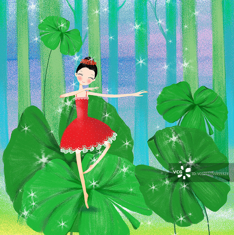 青春时尚唯美人物组图共3000幅-在荷叶上跳舞图片素材