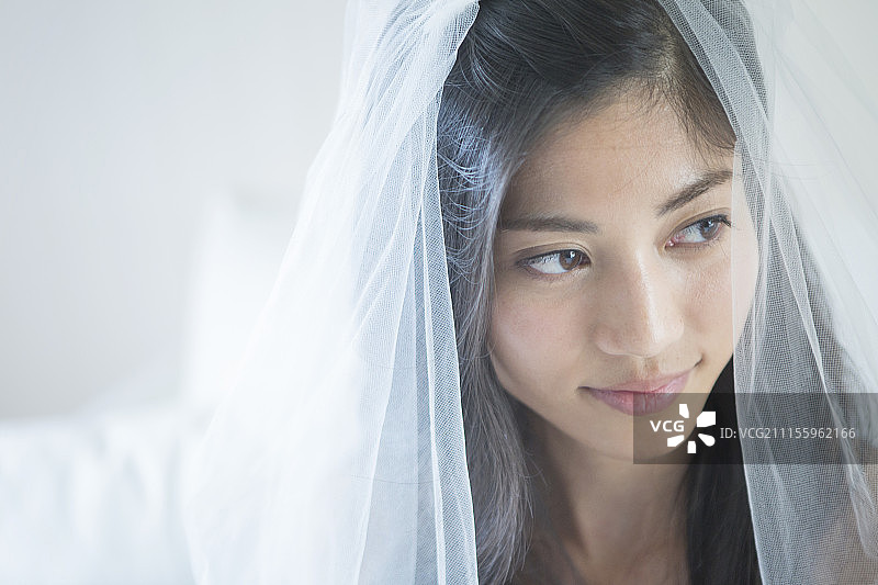 戴着面纱的新娘图片素材