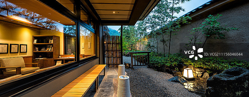 日式庭院夜景高清图图片素材