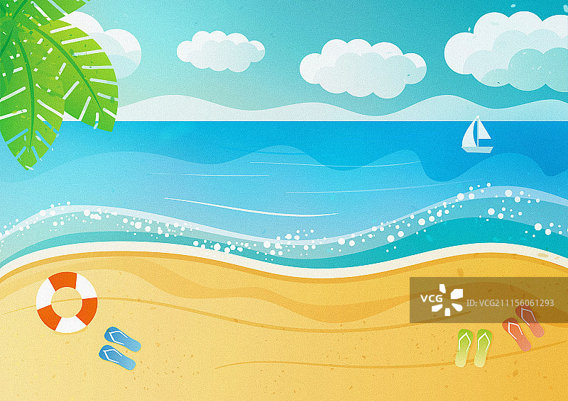 夏日海边假日背景图片素材