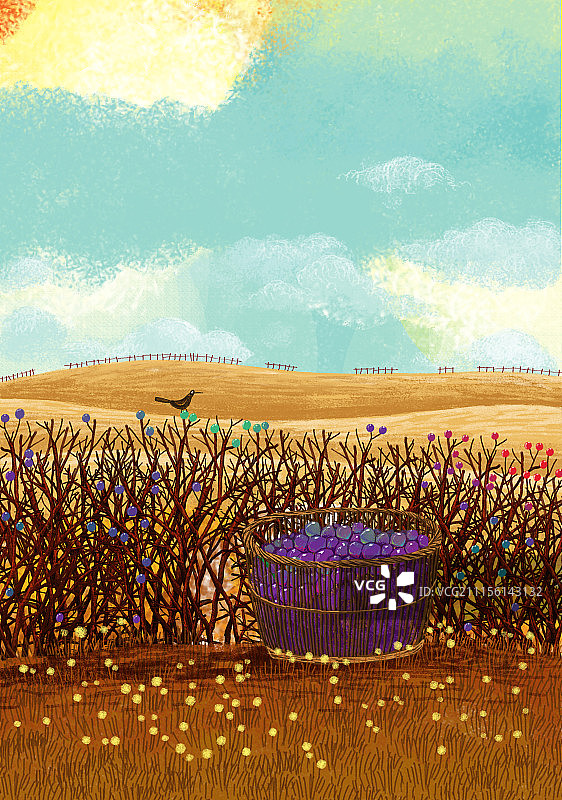 唯美背景元素组图共3000多幅-荆棘旁的箩筐图片素材