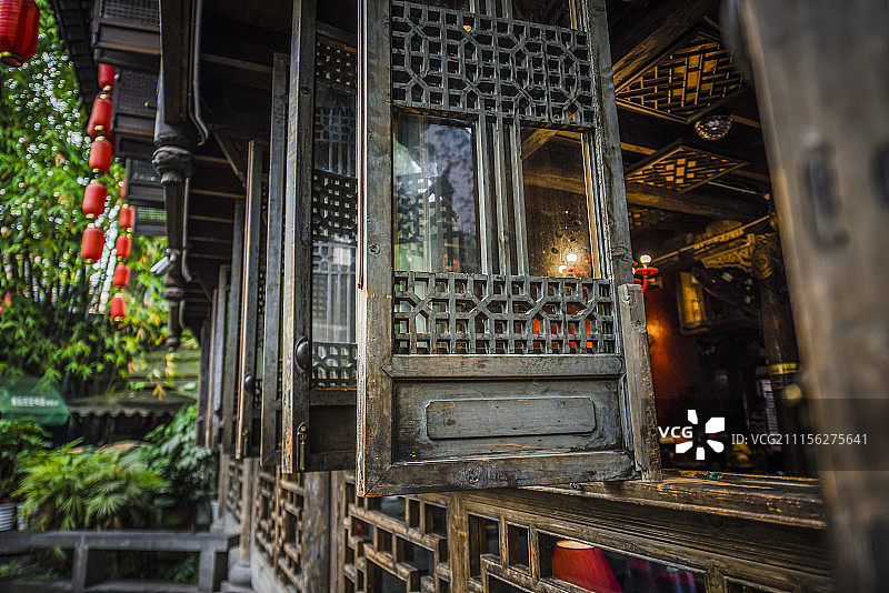 成都锦里老街酒楼图片素材
