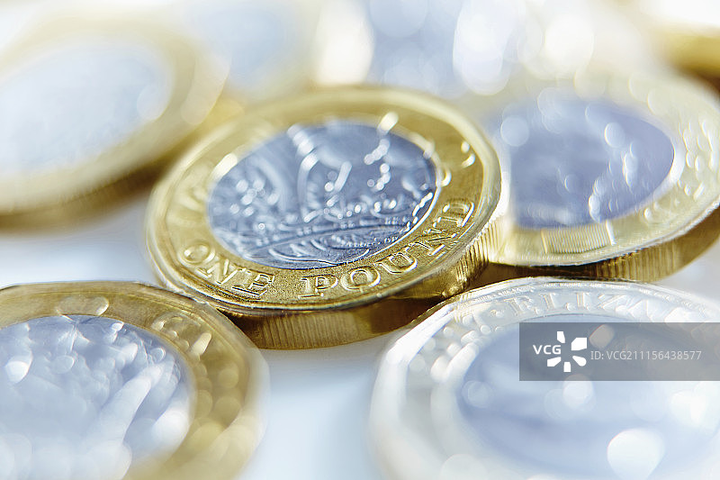 一英镑硬币特写图片素材