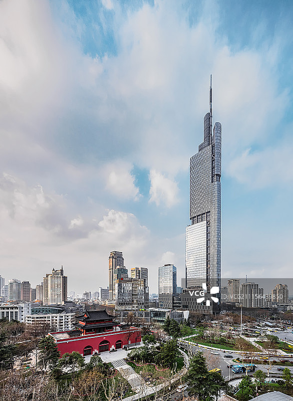 鼓楼与紫峰图片素材