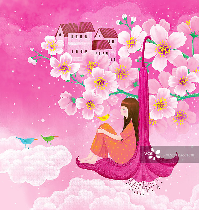 青春时尚唯美人物组图共3000幅-花朵上的女孩图片素材