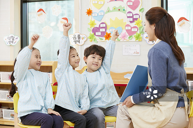 幼儿园,幼儿园,孩子,老师,韩国人图片素材