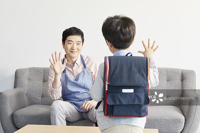 生活方式，韩国父子图片素材