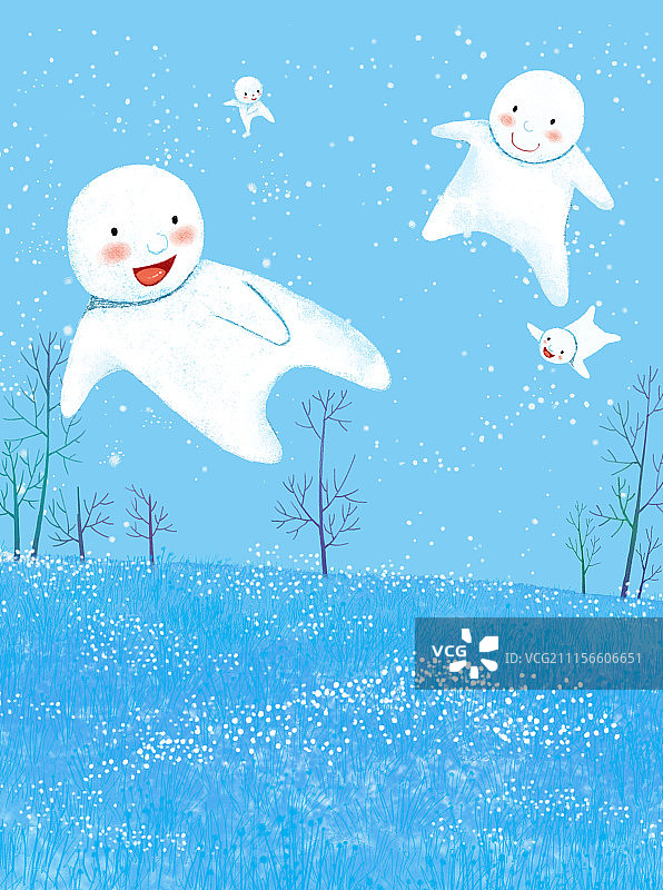 唯美背景元素组图共3000多幅-雪人全家图片素材