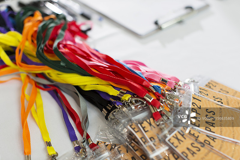 彩色会议通行证挂绳图片素材