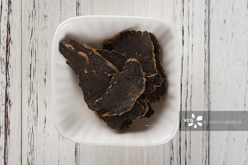 棚拍中药玄参垂直角度特写图片素材