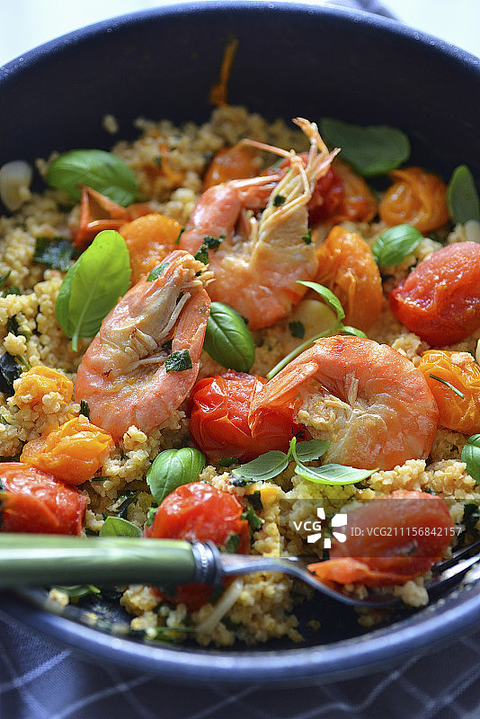 番茄藜麦虾图片素材