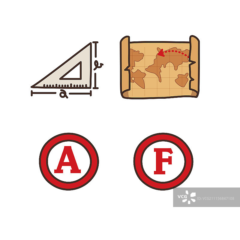 矢量生活日常扁平风格图标集图片素材