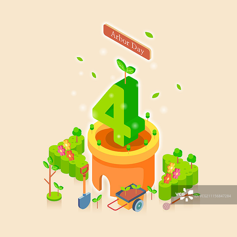 特殊日庆祝概念：2.5D风格插画图片素材