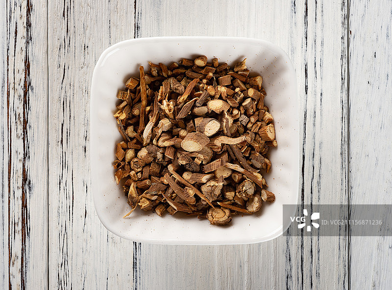 棚拍中药柴胡垂直角度特写图片素材