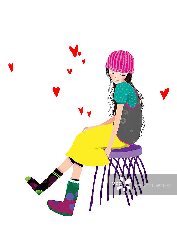 背景分离人物系列组图共3000多幅-坐在椅子上的女孩图片素材