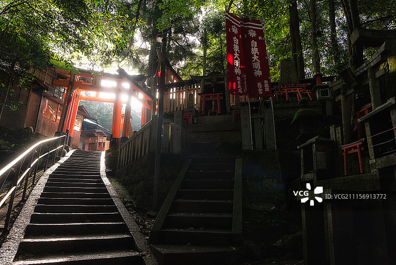 日本京都伏见稻荷千本鸟居高清图图片素材