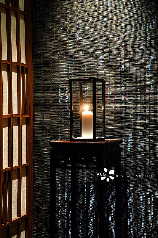 竹帘蜡烛图片素材