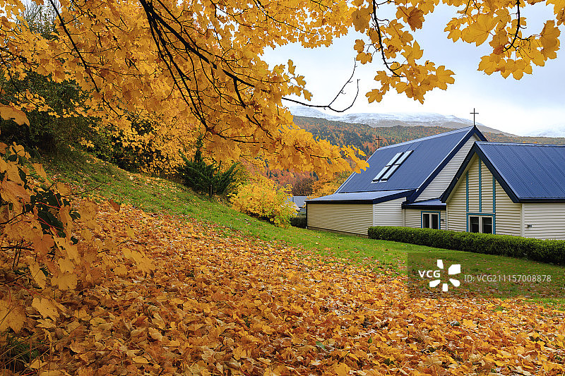 新西兰箭镇秋色图片素材