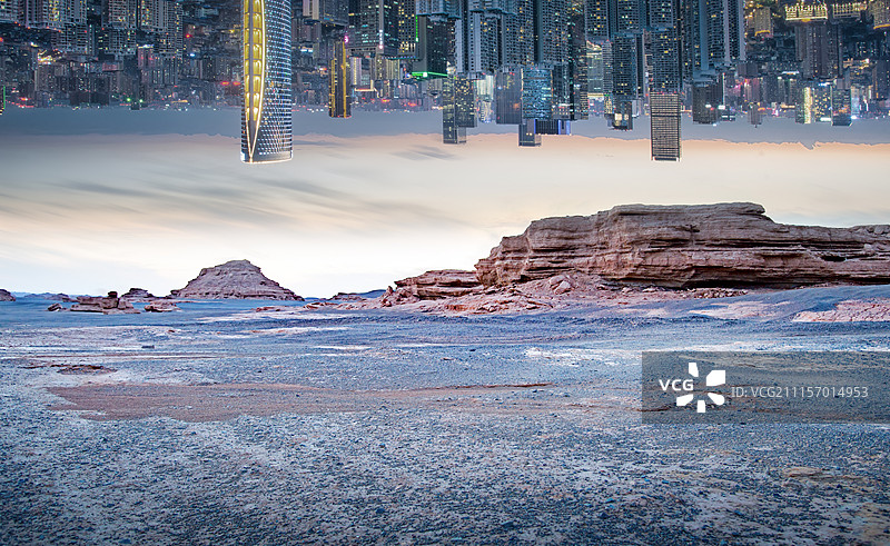 都市与沙漠图片素材