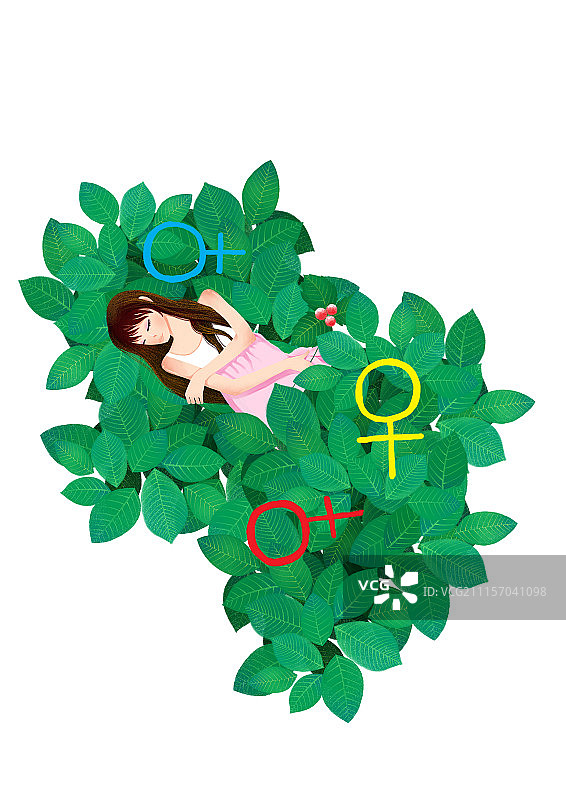 背景分离人物系列组图共3000多幅-躺在叶子堆里的女人图片素材