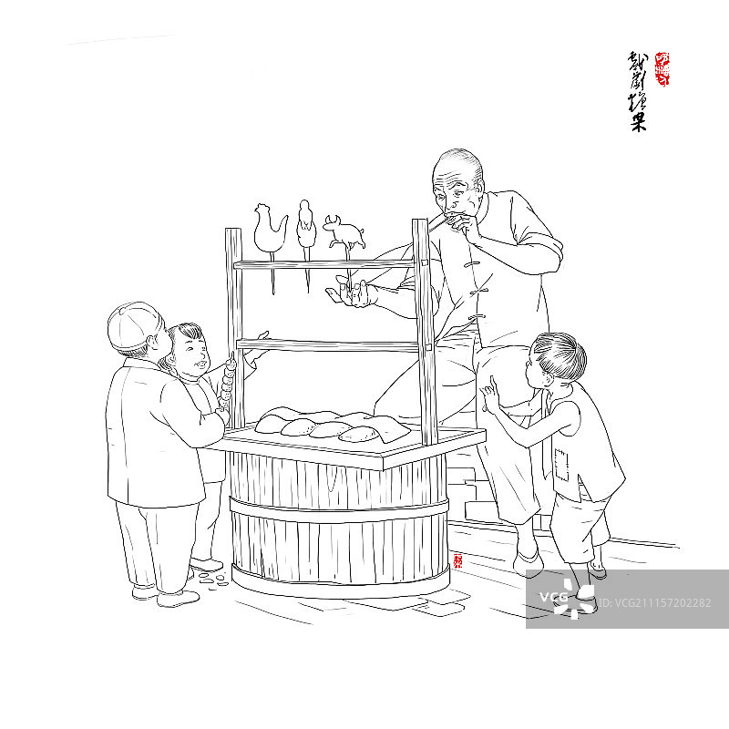 老行当-吹糖人图片素材
