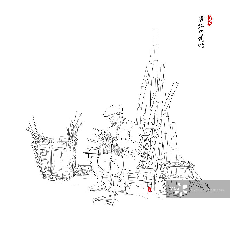 老行当-篾匠图片素材