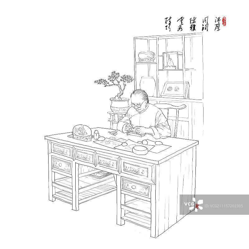 扬州老行当-琢玉匠图片素材