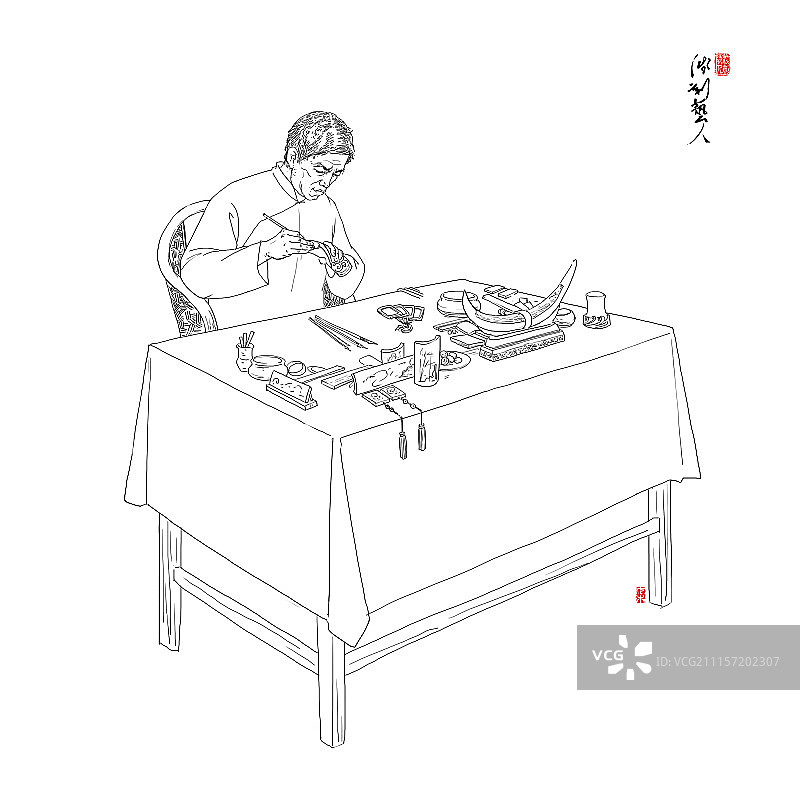 扬州老行当-浅刻艺人图片素材