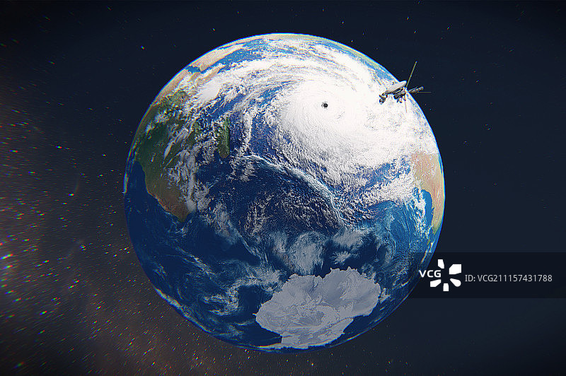 人造卫星与地球图片素材