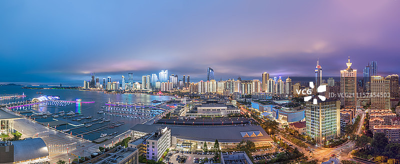 青岛浮山湾和奥帆中心全景图片素材